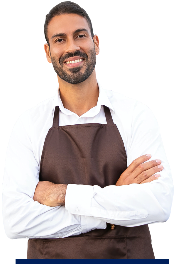 Business owner smiling about his building security audit