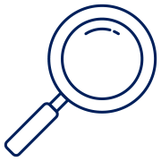 Magnifying glass icon for scheduling building security audit in Evansville Indiana